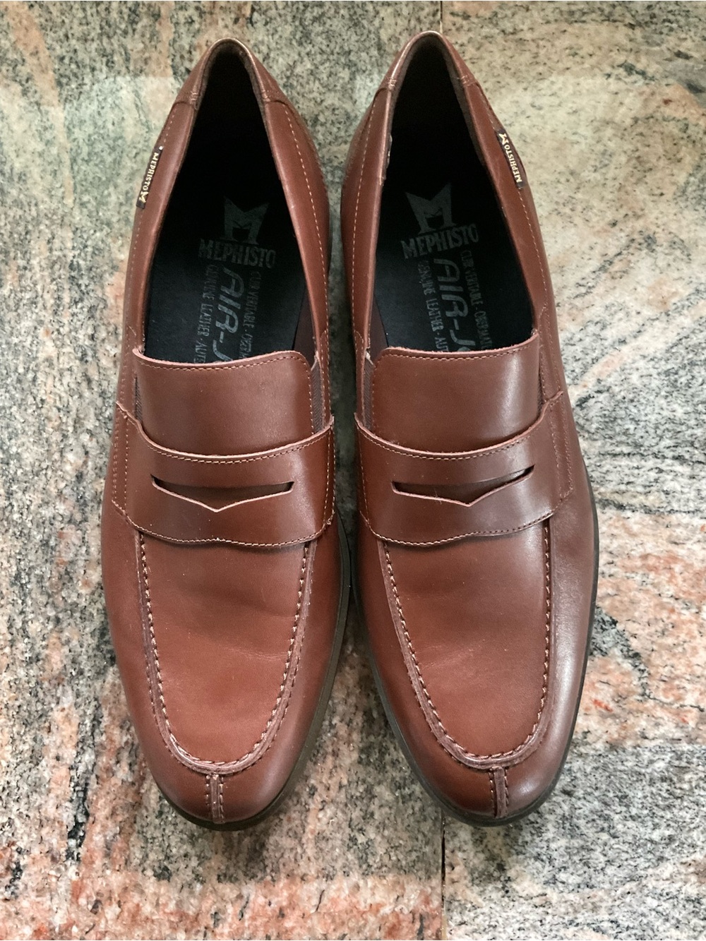 Mephisto Kurtis Brown Leather Moccasin Cushioned Dress Shoe